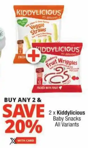 Checkers Kiddylicious Baby Snacks All Variants offer