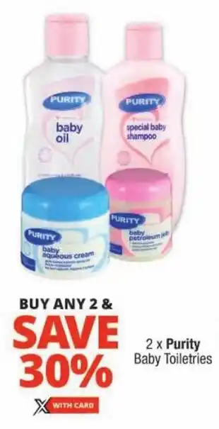 Checkers Purity Baby Toiletries offer
