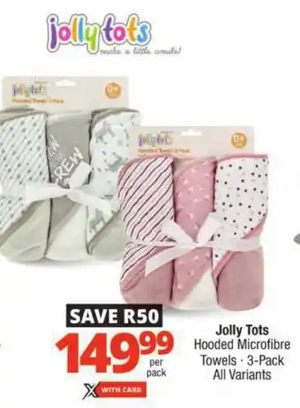 Checkers Jolly Tots Hooded Microfibre Towels offer