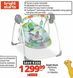 Checkers Bright Starts Rainforest Swing offer