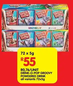 Shoprite Drink-o-pop groovy powdered drink offer