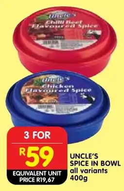 Shoprite Uncle's spice in bowl offer
