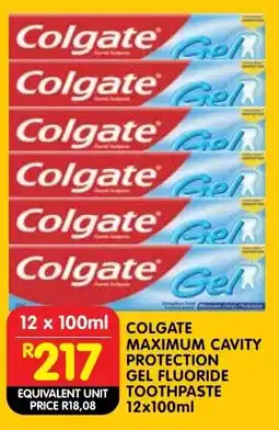 Shoprite Colgate maximum cavity protection gel fluoride toothpaste offer