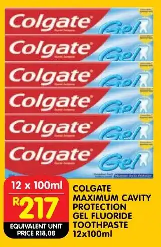 Shoprite Colgate maximum cavity protection gel fluoride toothpaste offer