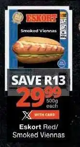 Checkers ESKORT RED/SMOKED VIENNAS offer