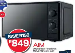 Pick n Pay Hypermarket AIM Black Mirror Finish Manual Microwave Oven offer