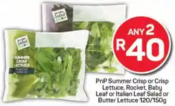 Pick n Pay Hypermarket PnP Summer Crisp or Crisp Lettuce, Rocket, Baby Leaf or Italian Leaf Salad or Butter Lettuce offer