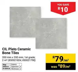 Builders Warehouse CIL Plato Ceramic Bone Tiles offer