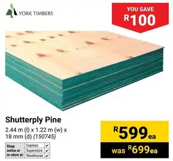 Builders Warehouse York Timbers Shutterply Pine offer