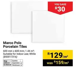 Builders Warehouse Marco Polo Porcelain Tiles offer