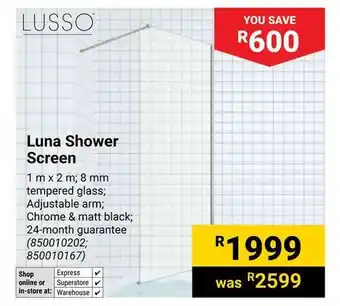 Builders Warehouse LUSSO Luna Shower Screen offer