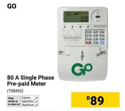 Builders Warehouse GO 80 A Single Phase Pre-paid Meter offer
