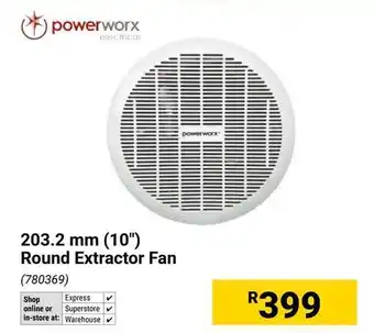 Builders Warehouse Powerworx Round Extractor Fan offer