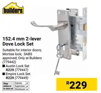 Builders Warehouse Builders 2-lever Dove Lock Set offer