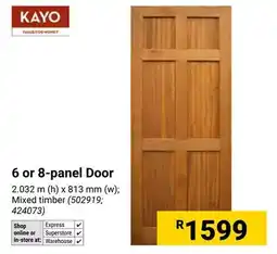 Builders Warehouse KAYO 6 or 8-panel Door offer