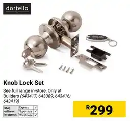 Builders Warehouse Dortello Knob Lock Set offer