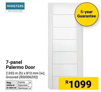 Builders Warehouse Winsters 7-panel Palermo Door offer