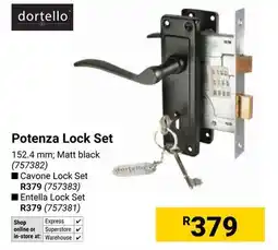 Builders Warehouse Dortello Potenza Lock Set offer
