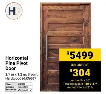 Builders Warehouse Horizontal Pine Pivot Door offer