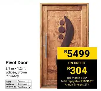 Builders Warehouse Pivot Door offer