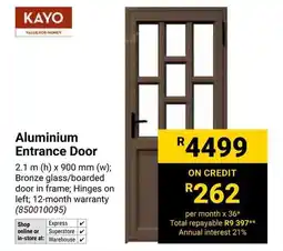 Builders Warehouse KAYO Aluminium Entrance Door offer