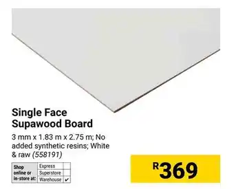 Builders Warehouse Single Face Supawood Board offer