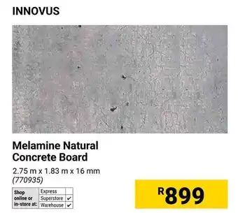 Builders Warehouse Innovus Melamine Natural Concrete Board offer