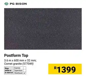 Builders Warehouse PG Bison Postform Top offer