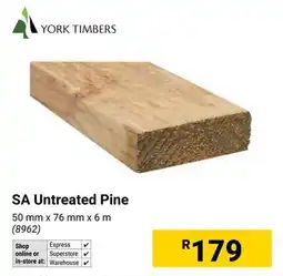 Builders Warehouse York Timbers SA Untreated Pine offer