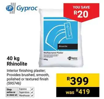Builders Warehouse Gyproc Rhinolite offer