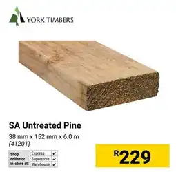 Builders Warehouse York Timbers SA Untreated Pine offer