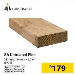 Builders Warehouse York Timbers SA Untreated Pine offer