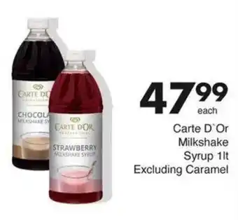Save Hyper Carte D'Or Milkshake Syrup offer