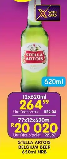 Shoprite STELLA ARTOIS BELGIUM BEER 620ml NRB offer