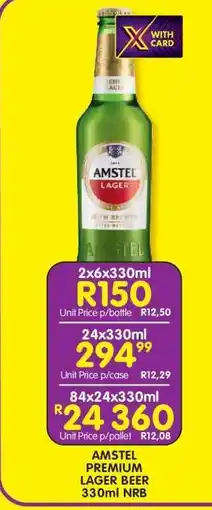 Shoprite AMSTEL PREMIUM LAGER BEER 330ml NRB offer