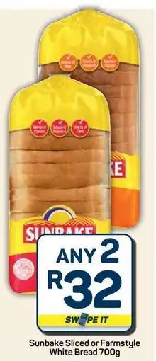 Pick n Pay Hypermarket Sunbake Sliced or Farmstyle White Bread 700g offer