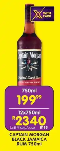 Shoprite CAPTAIN MORGAN BLACK JAMAICA RUM 750ml offer