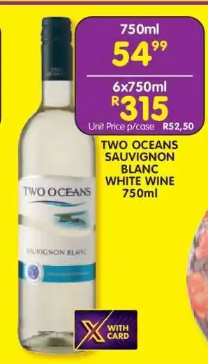 Shoprite TWO OCEANS SAUVIGNON BLANC WHITE WINE 750ml offer