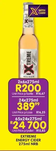 Shoprite EXTREME ENERGY CIDER 275ml NRB offer