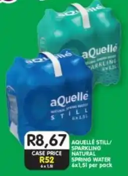 Shoprite aQuellé Still/Sparkling Natural Spring Water 6x1,5l offer