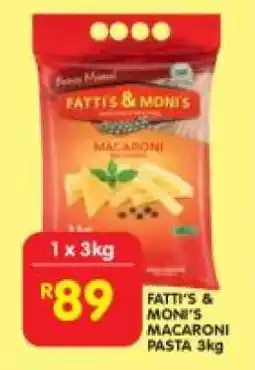 Shoprite FATTI'S & MONI'S MACARONI PASTA 3kg offer