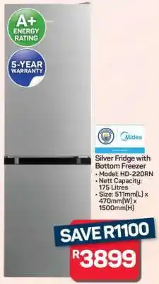 Pick n Pay Hypermarket Silver Fridge with Bottom Freezer offer