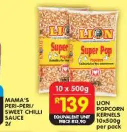Shoprite LION POPCORN KERNELS 10x500g per pack offer