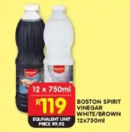 Shoprite BOSTON SPIRIT VINEGAR WHITE/BROWN 12x750ml offer
