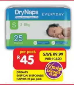 Shoprite DRYNAPS EVERYDAY DISPOSABLE NAPPIES 25 per pack offer
