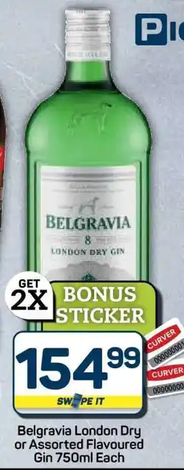 Pick n Pay Hypermarket Belgravia London Dry or Assorted Flavoured Gin offer