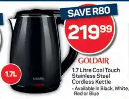 Pick n Pay Goldair 1.7 Litre Cool Touch Stainless Steel Cordless Kettle offer