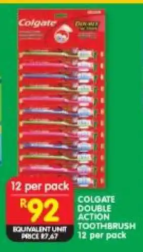 Shoprite COLGATE DOUBLE ACTION TOOTHBRUSH 12 per pack offer