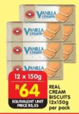 Shoprite REAL CREAM BISCUITS 12x150g offer