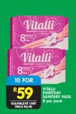 Shoprite VITALLI EVERYDAY SANITARY PADS offer